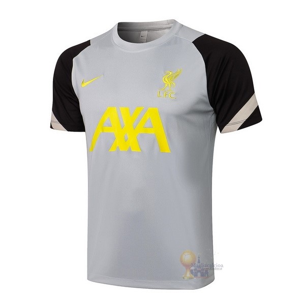 Calcio Maglie Formazione Liverpool 2021 2022 Grigio Nero Giallo