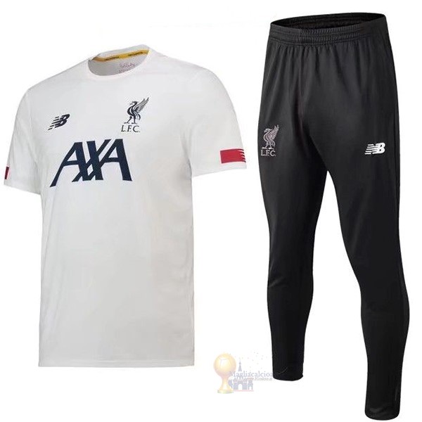 Calcio Maglie Formazione Set Completo Liverpool 2019 2020 Bianco Nero