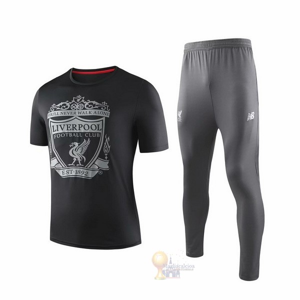 Calcio Maglie Formazione Set Completo Liverpool 2019 2020 Nero Grigio