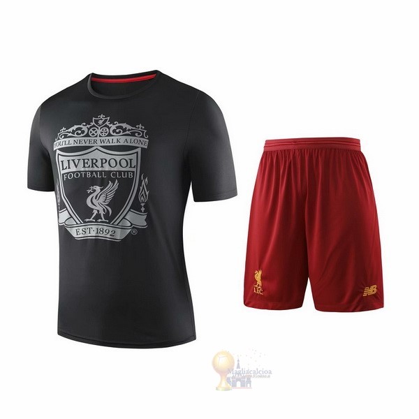 Calcio Maglie Formazione Set Completo Liverpool 2019 2020 Nero Rosso