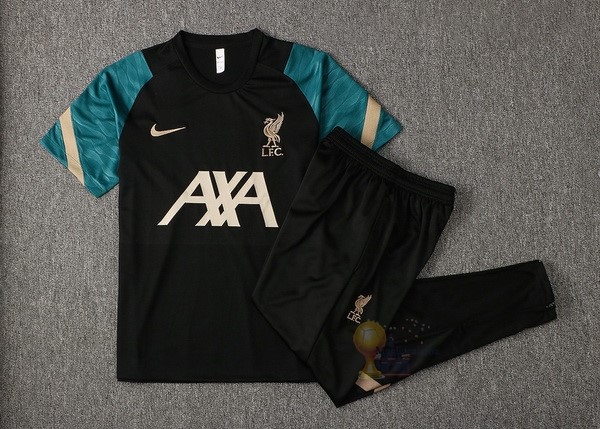 Calcio Maglie Formazione Set Completo Liverpool 2021 2022 Nero Verde Giallo