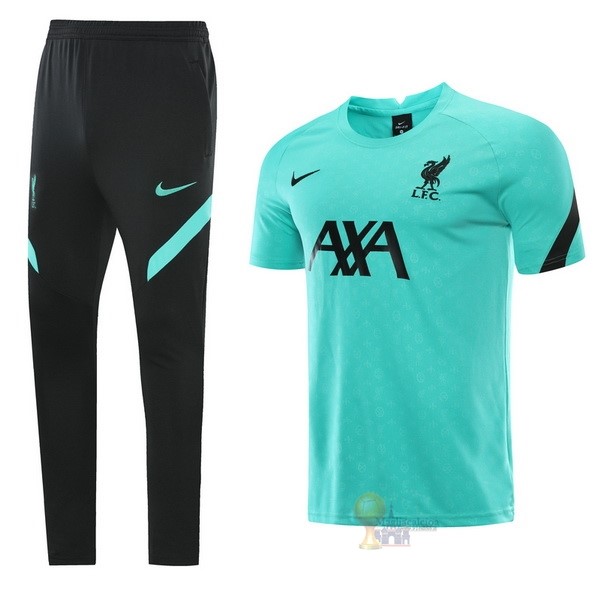 Calcio Maglie Formazione Set Completo Liverpool 2021 2022 Verde Nero