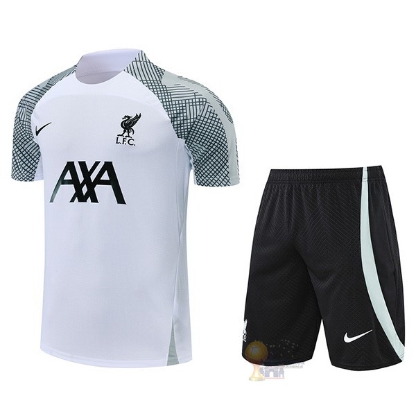 Calcio Maglie Formazione Set Completo Liverpool 2022 2023 Bianco Grigio Nero