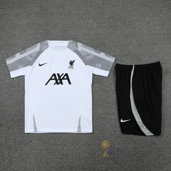 Calcio Maglie Formazione Set Completo Liverpool 2022 2023 Bianco Grigio Nero