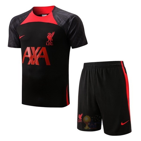 Calcio Maglie Formazione Set Completo Liverpool 2022 2023 Nero II Rosso