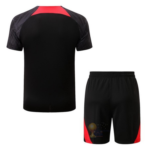 Calcio Maglie Formazione Set Completo Liverpool 2022 2023 Nero II Rosso