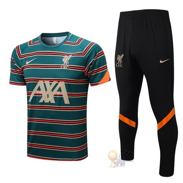 Calcio Maglie Formazione Set Completo Liverpool 2022 2023 Verde Arancione Nero