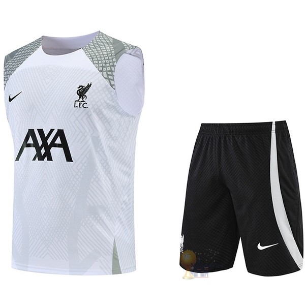 Calcio Maglie Formazione Sin Mangas Set Completo Liverpool 2022 2023 Bianco Grigio Nero