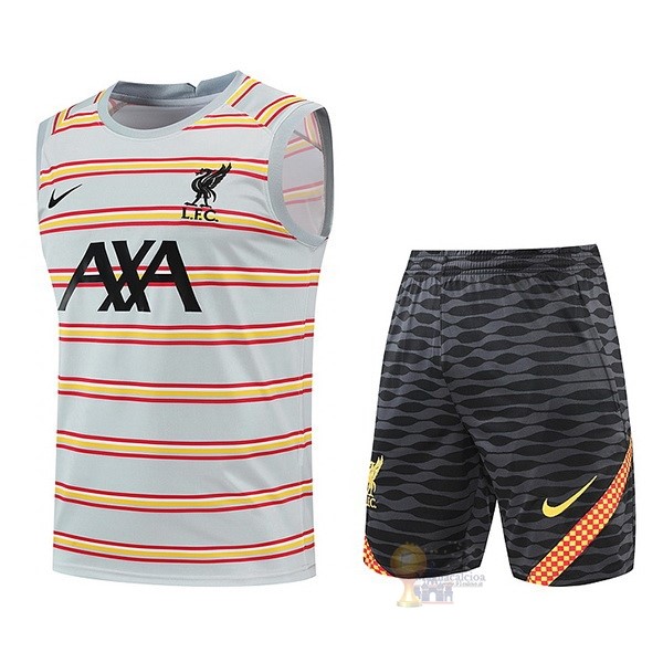 Calcio Maglie Formazione Sin Mangas Set Completo Liverpool 2022 2023 Grigio Luce Nero
