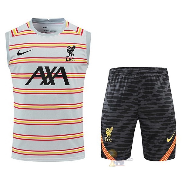 Calcio Maglie Formazione Sin Mangas Set Completo Liverpool 2022 2023 Grigio Luce Nero