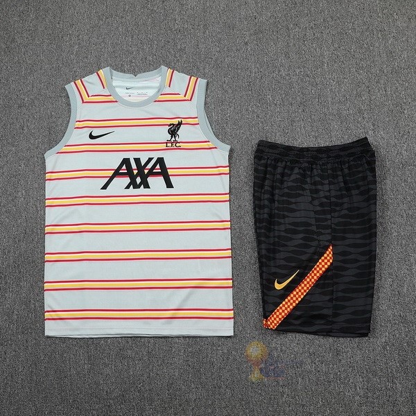 Calcio Maglie Formazione Sin Mangas Set Completo Liverpool 2022 2023 Grigio Luce Nero