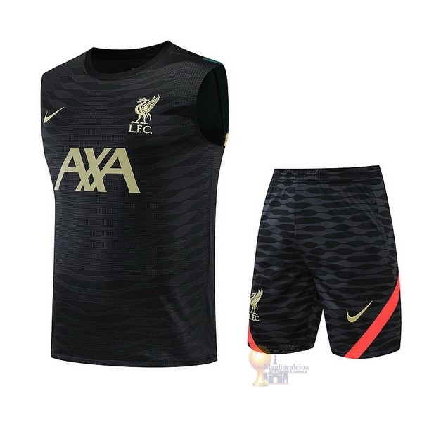 Calcio Maglie Formazione Sin Mangas Set Completo Liverpool 2022 2023 Nero Giallo