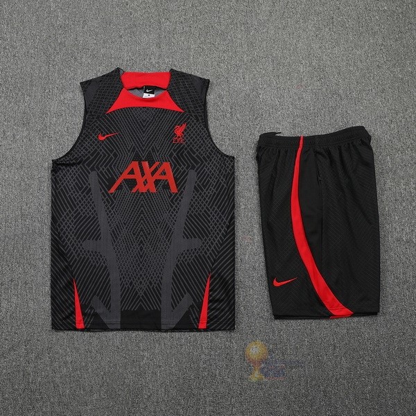 Calcio Maglie Formazione Sin Mangas Set Completo Liverpool 2022 2023 Nero Rosso