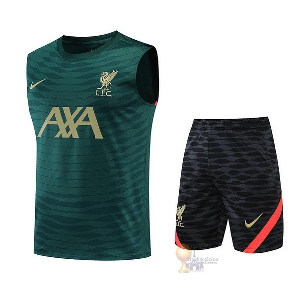Calcio Maglie Formazione Sin Mangas Set Completo Liverpool 2022 2023 Verde Nero Giallo