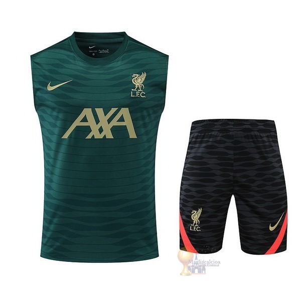 Calcio Maglie Formazione Sin Mangas Set Completo Liverpool 2022 2023 Verde Nero Giallo