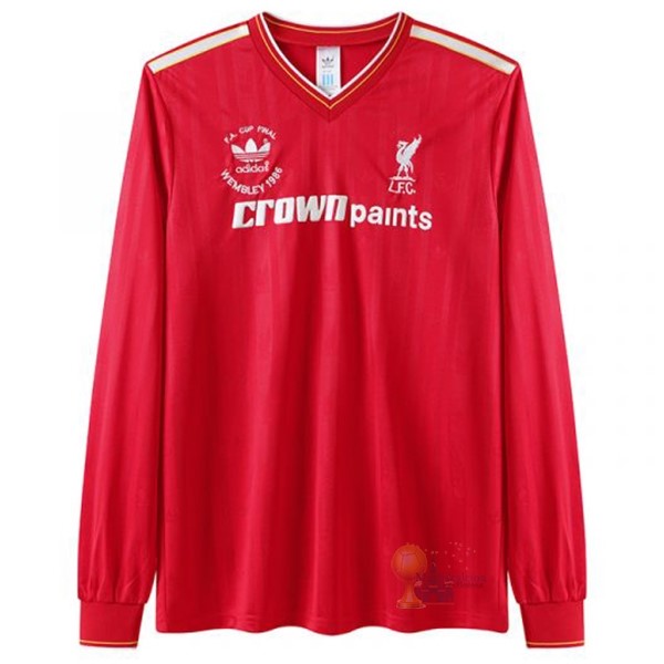 Calcio Maglie Home Manica lunga Liverpool Stile rétro 1985 1986 Rosso