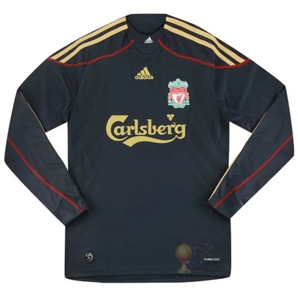 Calcio Maglie Home Manica lunga Liverpool Stile rétro 2009 2010 Grigio