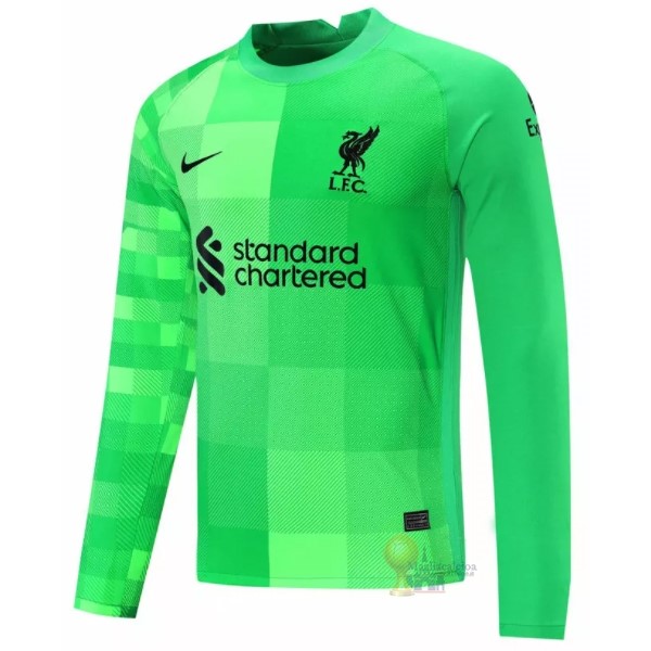 Calcio Maglie Home Manica lunga Portiere Liverpool 2021 2022 Verde