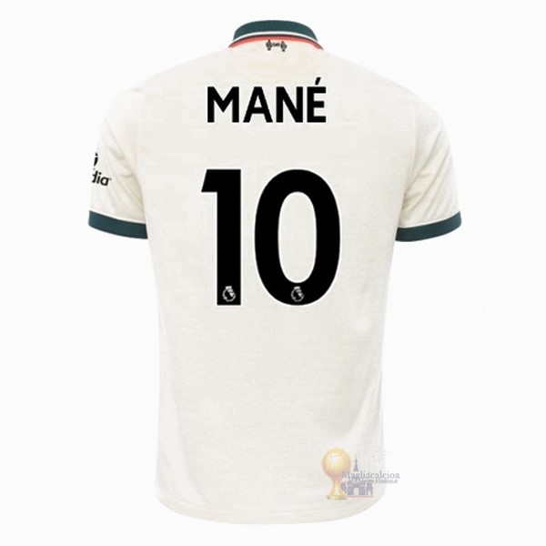 Calcio Maglie NO.10 Mane Away Maglia Liverpool 2021 2022 Bianco