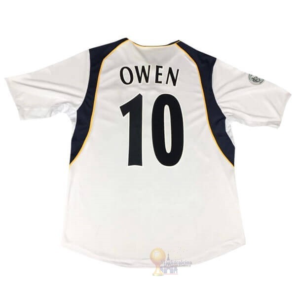 Calcio Maglie NO.10 Owen European Super Cup Home Maglia Liverpool Retro 2005 Bianco