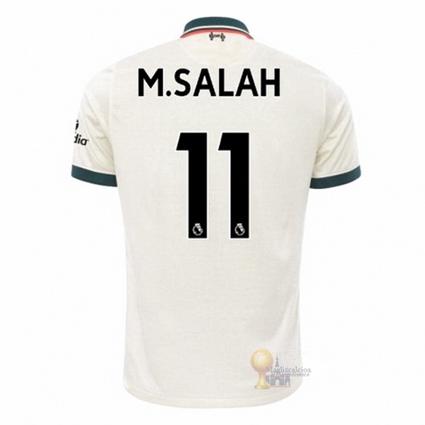Calcio Maglie NO.11 M.Salah Away Maglia Liverpool 2021 2022 Bianco