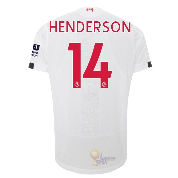 Calcio Maglie NO.14 Henderson Away Maglia Liverpool 2019 2020 Bianco
