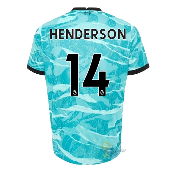 Calcio Maglie NO.14 Henderson Away Maglia Liverpool 2020 2021 Blu