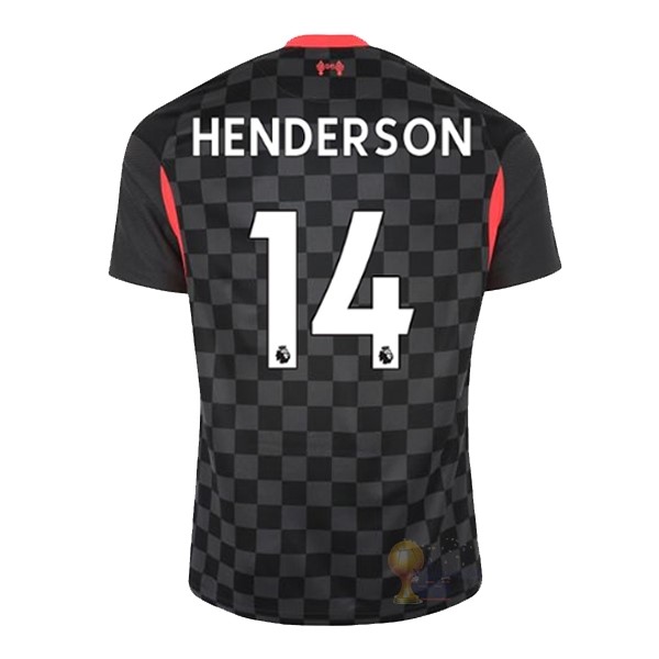 Calcio Maglie NO.14 Henderson Terza Maglia Liverpool 2020 2021 Nero