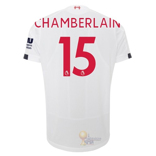 Calcio Maglie NO.15 Chamberlain Away Maglia Liverpool 2019 2020 Bianco