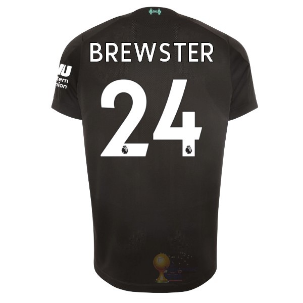 Calcio Maglie NO.24 Brewster Terza Maglia Liverpool 2019 2020 Nero