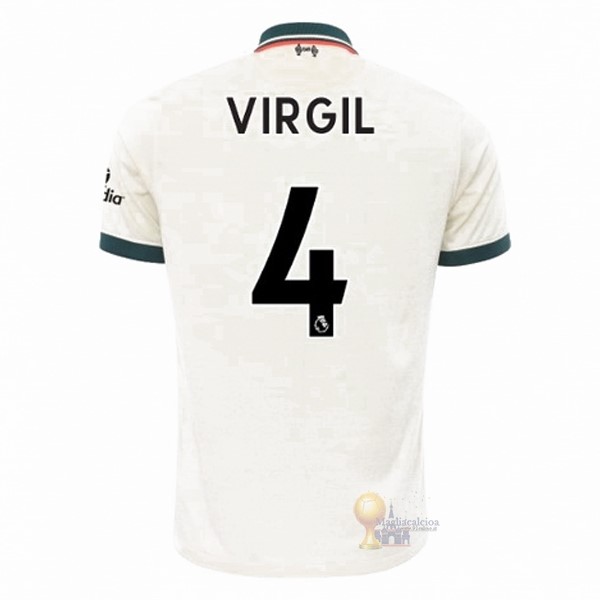 Calcio Maglie NO.4 Virgil Away Maglia Liverpool 2021 2022 Bianco