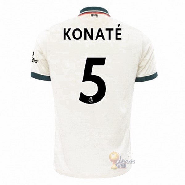 Calcio Maglie NO.5 Konaté Away Maglia Liverpool 2021 2022 Bianco