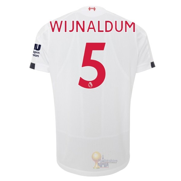 Calcio Maglie NO.5 Wijnaldum Away Maglia Liverpool 2019 2020 Bianco