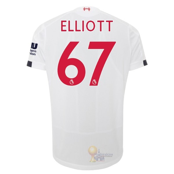 Calcio Maglie NO.67 Elliott Away Maglia Liverpool 2019 2020 Bianco