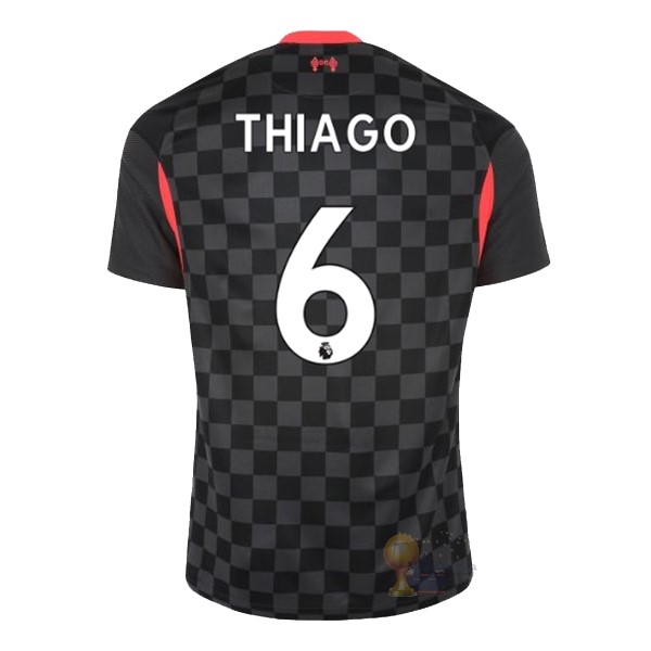 Calcio Maglie NO.6 Thiago Terza Maglia Liverpool 2020 2021 Nero