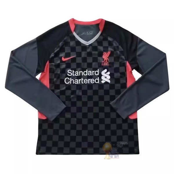 Calcio Maglie Tercera Manga Larga Liverpool 2020 2021 Nero