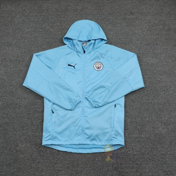 Calcio Maglie Set Completo Giacca a vento Manchester City 2021 2022 Blu Luce