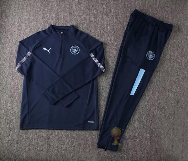 Calcio Maglie Set Completo Giacca a vento Manchester City 2021 2022 Blu Navy