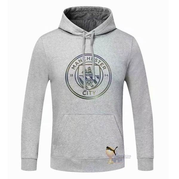 Calcio Maglie Sudaderas Con Capucha Manchester City 2020 2021 Grigio