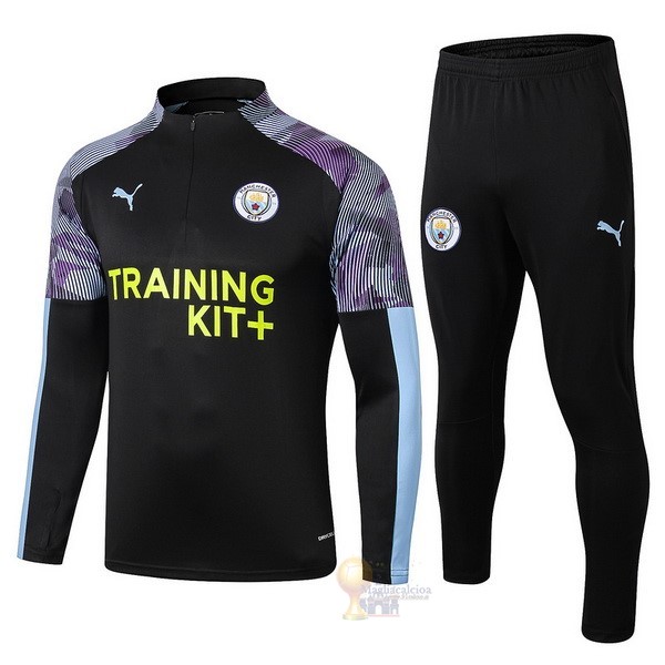 Calcio Maglie Tuta Presentazione Manchester City 2019 2020 Purpureo Nero