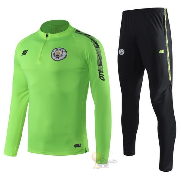 Calcio Maglie Tuta Presentazione Manchester City 2019 2020 Verde FluOroescente