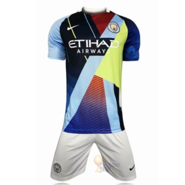 Calcio Maglie Édition commémoroative Conjunto De Bambino Manchester City 2019 2020 Blu Luce