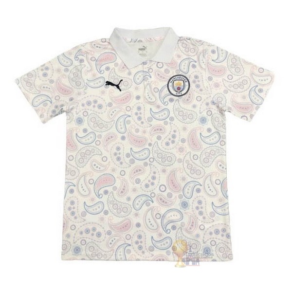 Calcio Maglie Polo Manchester City 2020 2021 Bianco