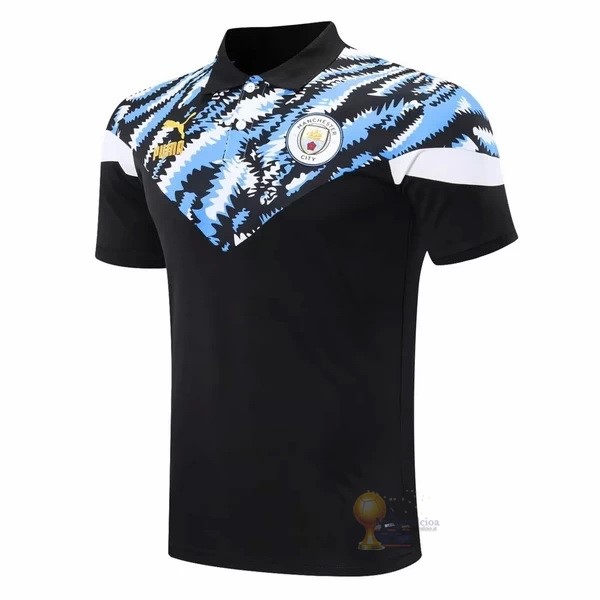 Calcio Maglie Polo Manchester City 2020 2021 Nero Blu