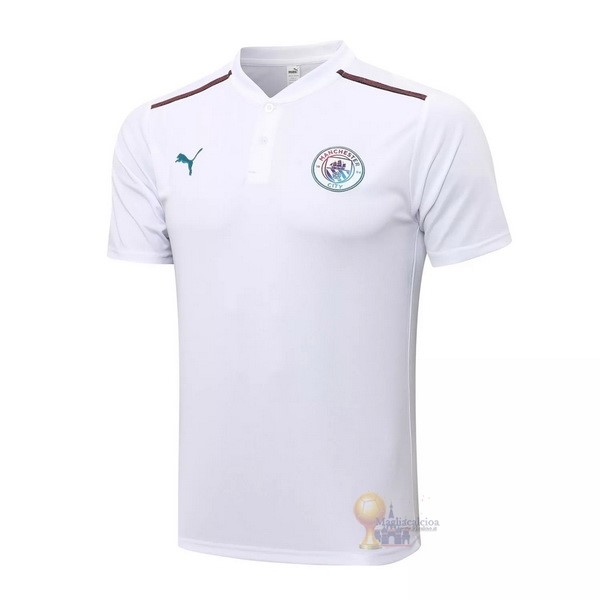 Calcio Maglie Polo Manchester City 2021 2022 Bianco