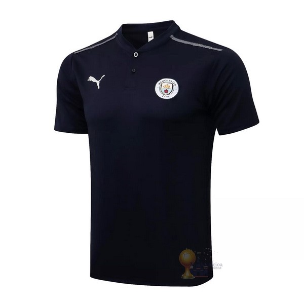 Calcio Maglie Polo Manchester City 2021 2022 Blu Navy
