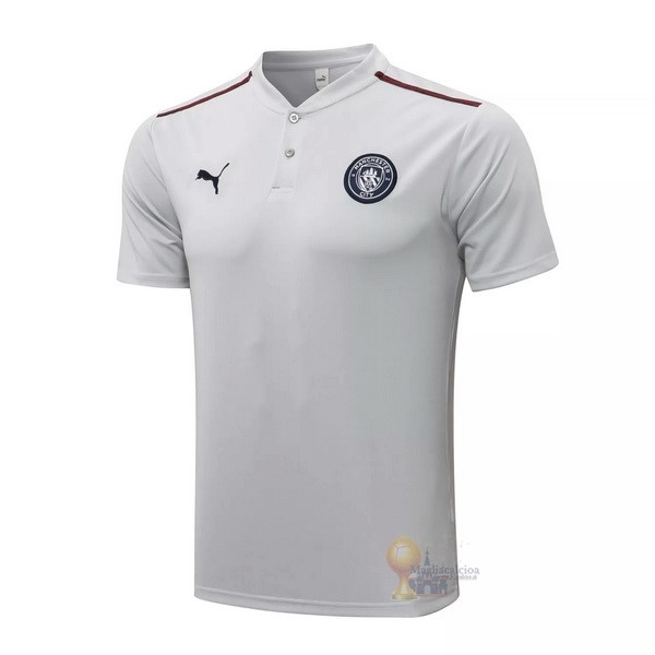 Calcio Maglie Polo Manchester City 2021 2022 Grigio