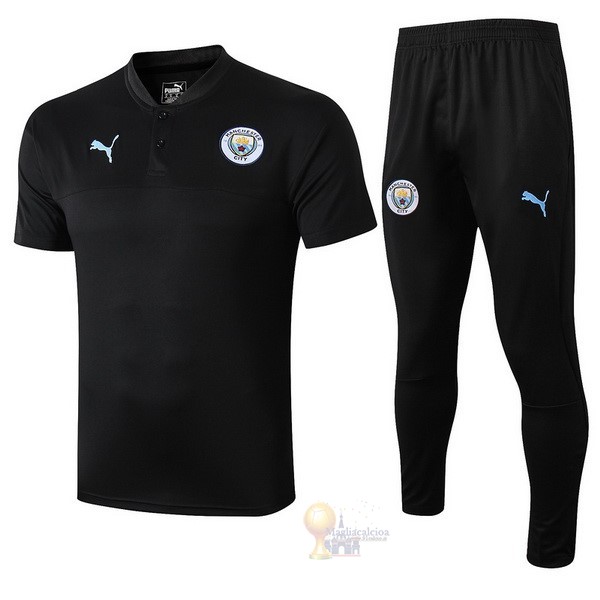 Calcio Maglie Set Completo Polo Manchester City 2019 2020 Nero