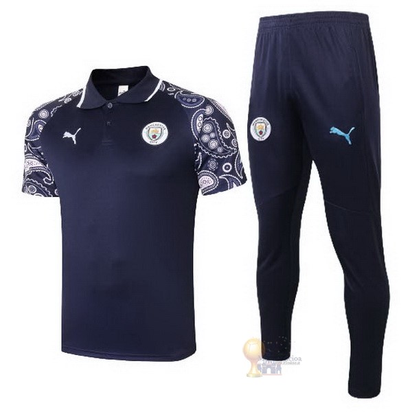Calcio Maglie Set Completo Polo Manchester City 2020 2021 Purpureo Nero