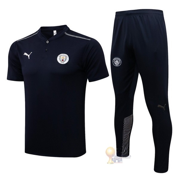 Calcio Maglie Set Completo Polo Manchester City 2021 2022 Blu Navy